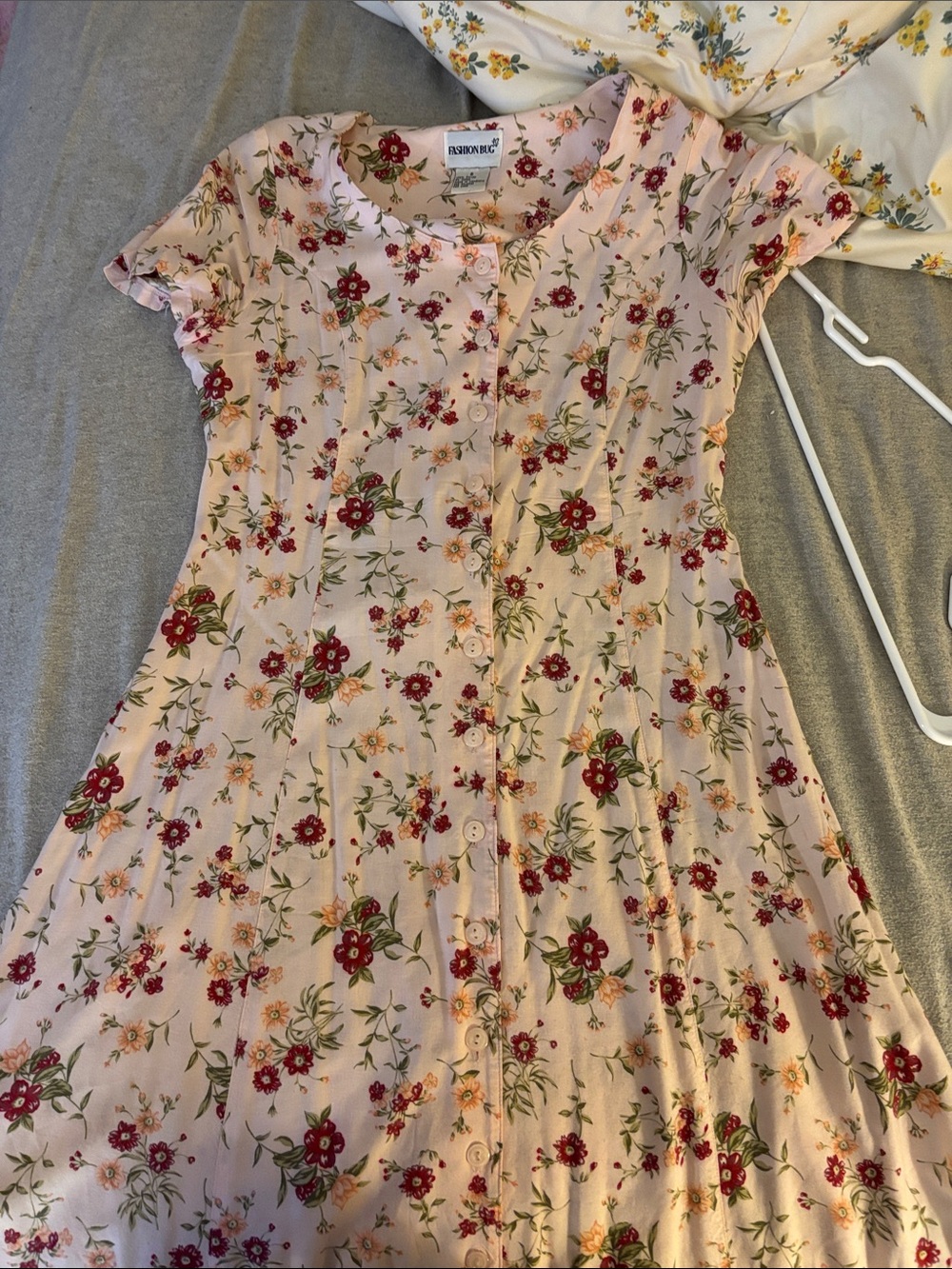 Fashion Bug Blush Pink Floral Button-Front Dress